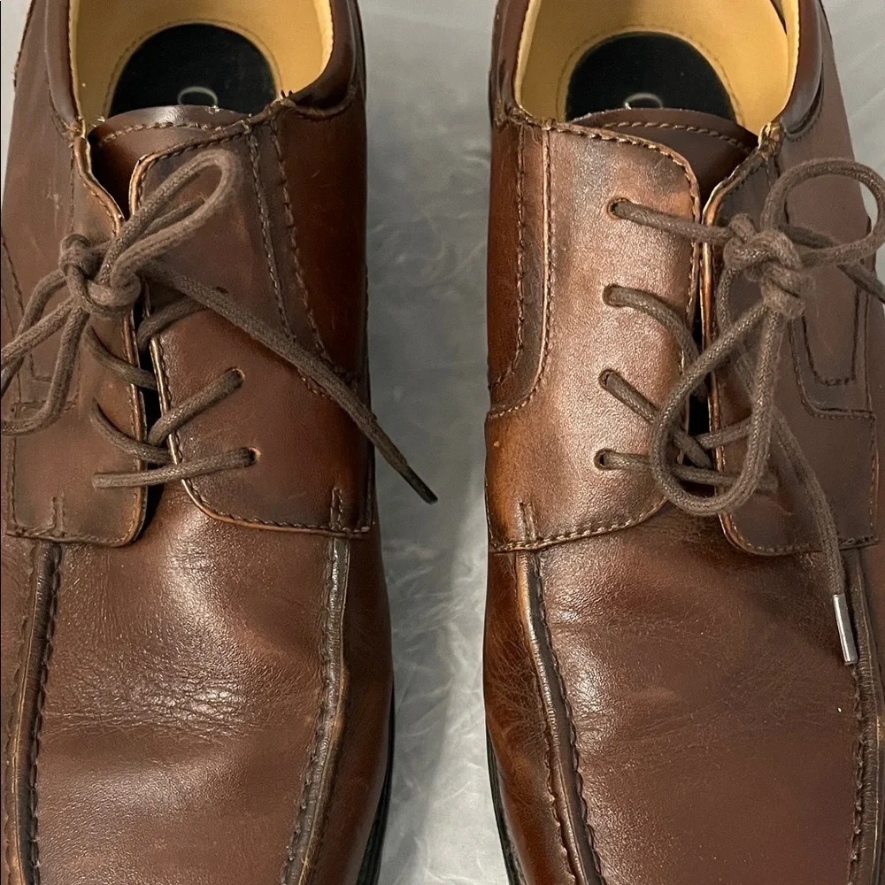 Chaps Men's Dark Brown Genuine Leather Lace-Up Oxfords - Size 11